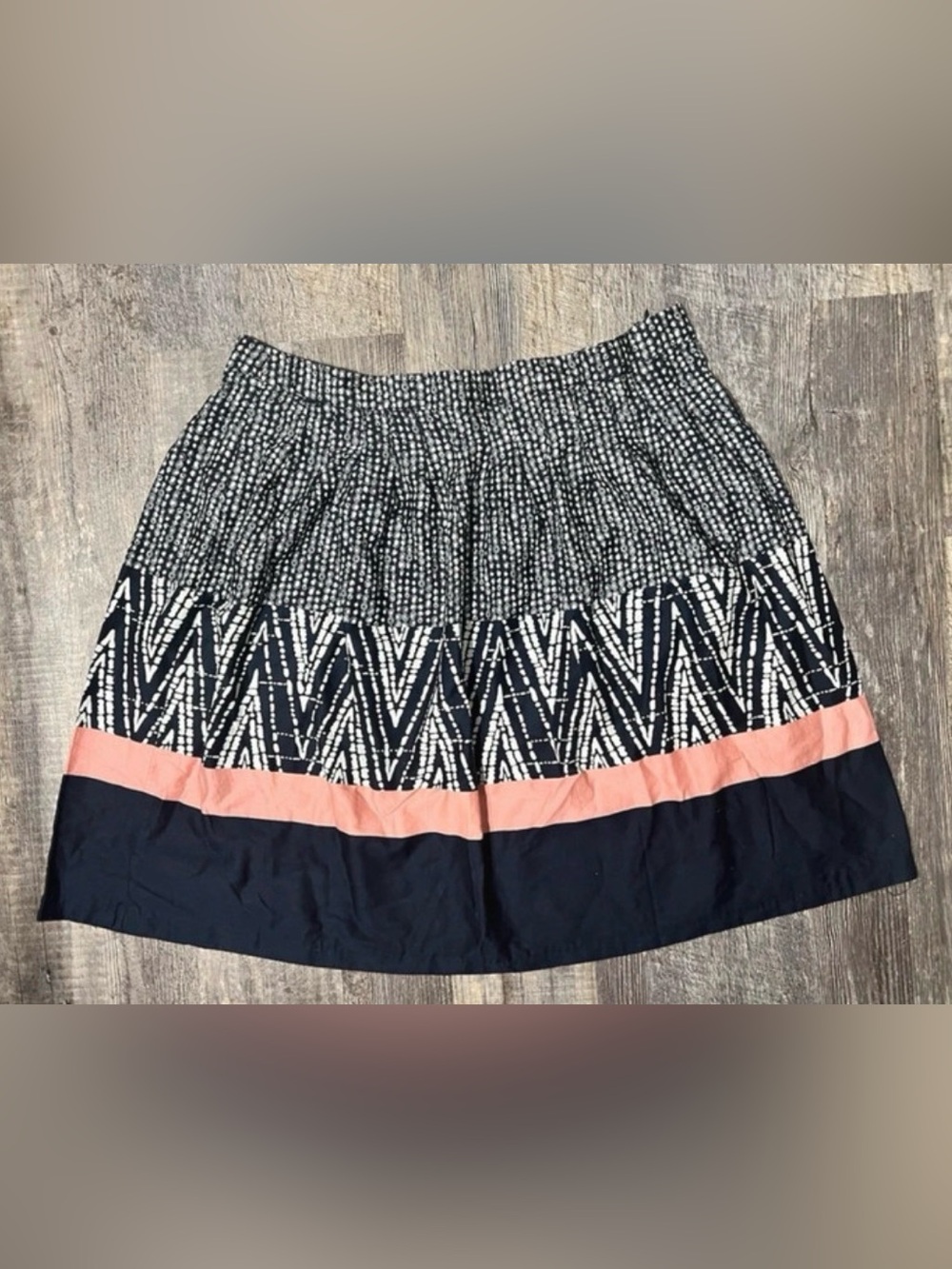George Navy and Pink Patterned A-Line Skirt